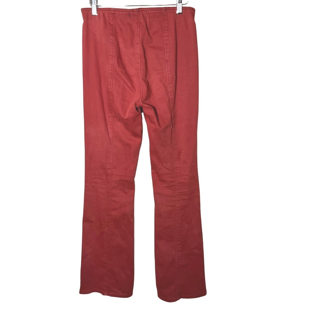 Free People We The Free Flare Rust Pull On Denim Pants Size 27 Retro - Picture 2 of 6